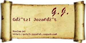 Götzl Jozafát névjegykártya